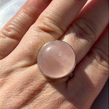 Load image into Gallery viewer, Rose Quartz 925 Sterling Silver Ring - Size P 1/2
