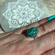 Load image into Gallery viewer, Amazonite 925 Silver Ring - Size L 1/2 - M AA GRADE
