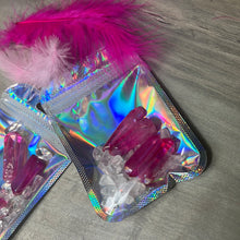 Load image into Gallery viewer, Aura Angel Pink Quartz Point Pouch with Chips
