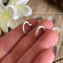 Load image into Gallery viewer, Plain Heart Huggie -  925 Sterling Silver Earrings
