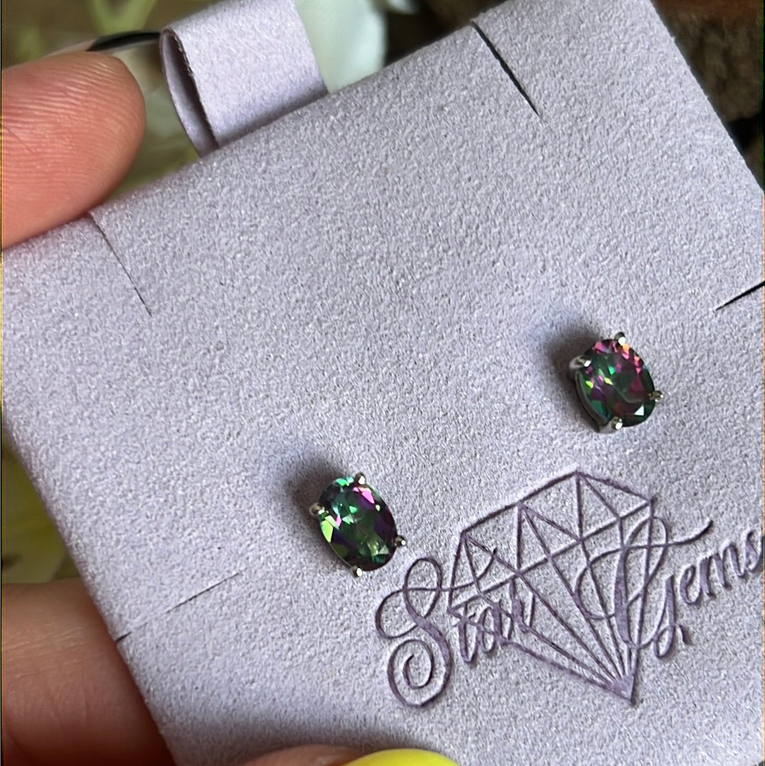 Mystic Fire Topaz 925 Sterling Studs