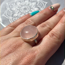 Load image into Gallery viewer, Rose Quartz 925 Sterling Silver Ring - Size P 1/2
