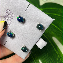 Load image into Gallery viewer, Black Fire Opal Sterling Studs Earrings
