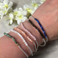 Load image into Gallery viewer, Stretchy 925 Sterling Silver Bead &amp; Facet Crystal Bracelet
