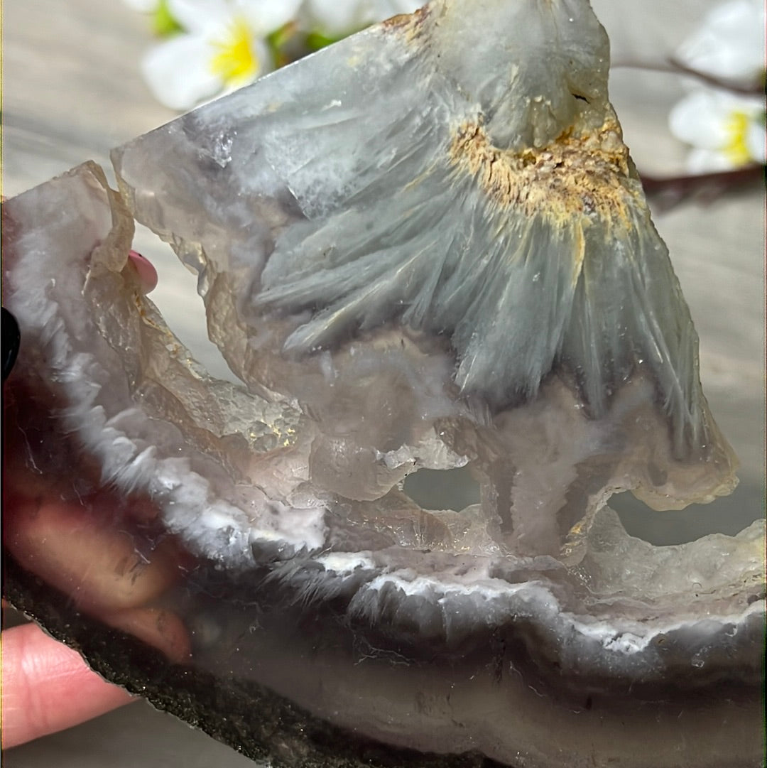 Fluorite with  Pyrite & Calcite Slice Slab