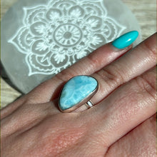 Load image into Gallery viewer, Larimar 925 Silver Ring -  Size K
