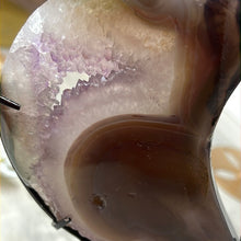 Load image into Gallery viewer, Amethyst Agate Druzy Statement Moon on Stand
