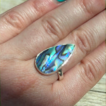 Load image into Gallery viewer, Abalone Shell 925 Silver Ring -  Size P 1/2 - Q
