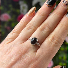 Load image into Gallery viewer, Black Obsidian 925 Sterling Silver Ring -  Size Q 1/2
