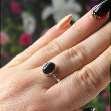 Load image into Gallery viewer, Black Obsidian 925 Sterling Silver Ring -  Size Q 1/2
