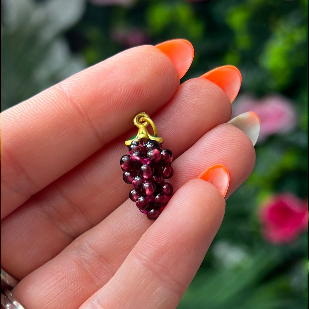 Mini Garnet Grape Charm