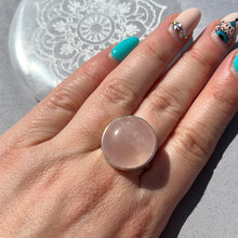 Load image into Gallery viewer, Rose Quartz 925 Sterling Silver Ring - Size P 1/2
