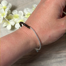 Load image into Gallery viewer, Sterling Bead &amp; Facet Crystal Bracelet - elastic 925 Sterling Silver
