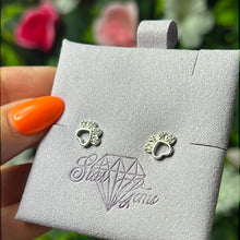 Load image into Gallery viewer, CZ Paw Studs 925 Sterling Silver Earrings
