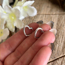 Load image into Gallery viewer, Plain Heart Huggie -  925 Sterling Silver Earrings
