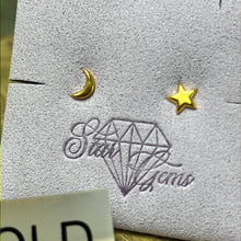 Load image into Gallery viewer, 18K Gold Moon &amp; Star Studs Earrings
