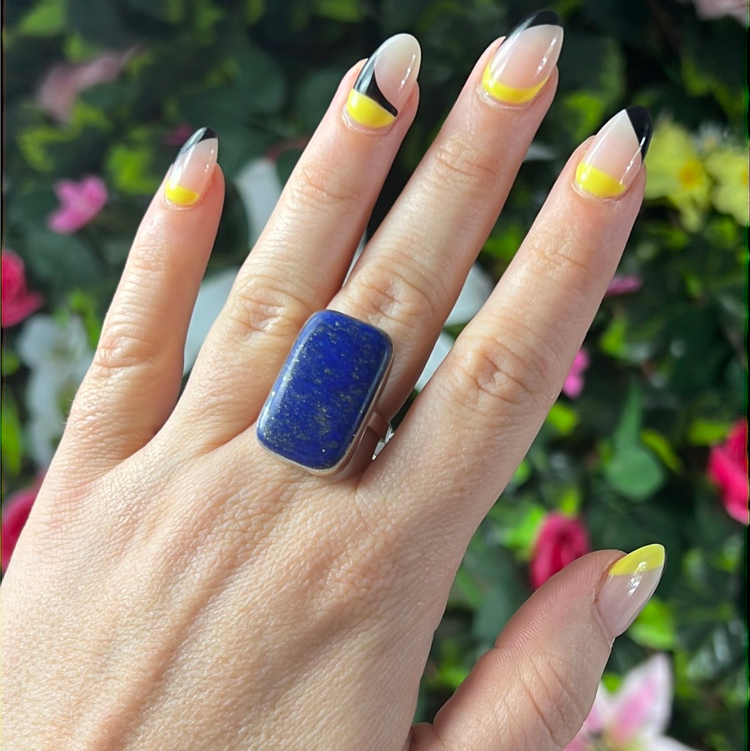 Lapis 925 Sterling Silver Ring - N 1/2