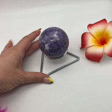 Load image into Gallery viewer, Triangle Raise Silver Metal Sphere Display Stand
