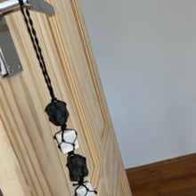 Load image into Gallery viewer, Protection Cleansing Selenite &amp; Raw Tourmaline Macrame Door Hanger
