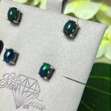 Load image into Gallery viewer, Black Fire Opal Sterling Studs Earrings
