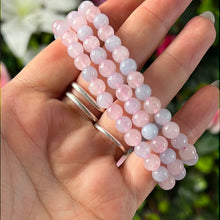 Load image into Gallery viewer, Rose Quartz &amp; Aquamarine Elasticated Bracelet
