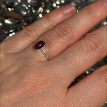 Load image into Gallery viewer, Amethyst Dainty - 925 Silver Ring - Size J
