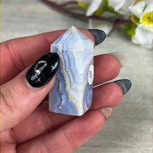 Load image into Gallery viewer, Small Blue Lace Agate obelisk Tower Point
