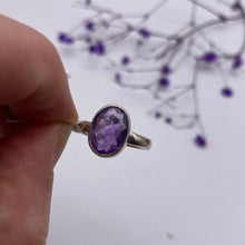 Load image into Gallery viewer, Brandberg Amethyst Facet - RARE 925 Sterling Silver Ring -  Size L 1/2
