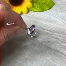 Load image into Gallery viewer, Amethyst Facet 925 Sterling Silver Ring -  Size Q
