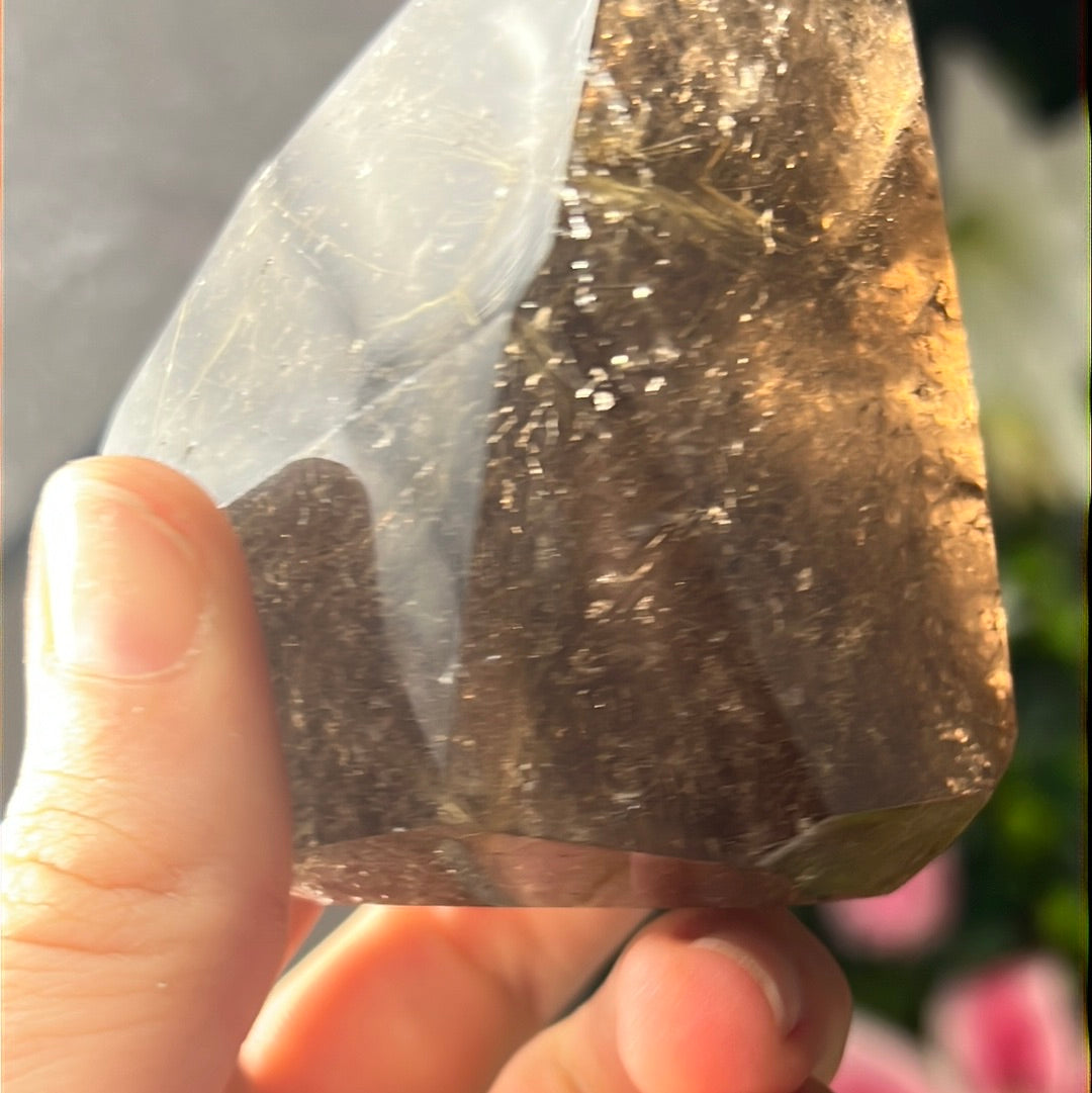 Smoky Rutile Rutilated Quartz Freeform A Grade