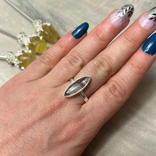 Load image into Gallery viewer, AA Black Rutile Tourmaline in Quartz 925 Silver Ring - Size P 1/2
