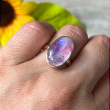 Load image into Gallery viewer, Pink Moonstone 925 Silver Ring -  Size L 1/2
