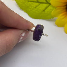 Load image into Gallery viewer, Charoite Ring Size O -  925 Silver
