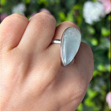 Load image into Gallery viewer, Aquatine Lemurian Calcite 925 Sterling Silver Ring -  Size P 1/2
