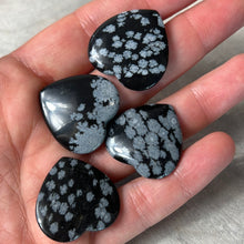 Load image into Gallery viewer, Snowflake Obsidian Thin Heart
