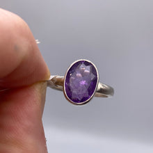 Load image into Gallery viewer, Brandberg Amethyst Facet - RARE 925 Sterling Silver Ring -  Size L 1/2
