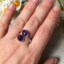 Load image into Gallery viewer, Adjustable Amethyst 925 Sterling Silver Ring
