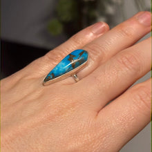 Load image into Gallery viewer, Copper Turquoise 925 Sterling Silver Ring -  Size L - L 1/2
