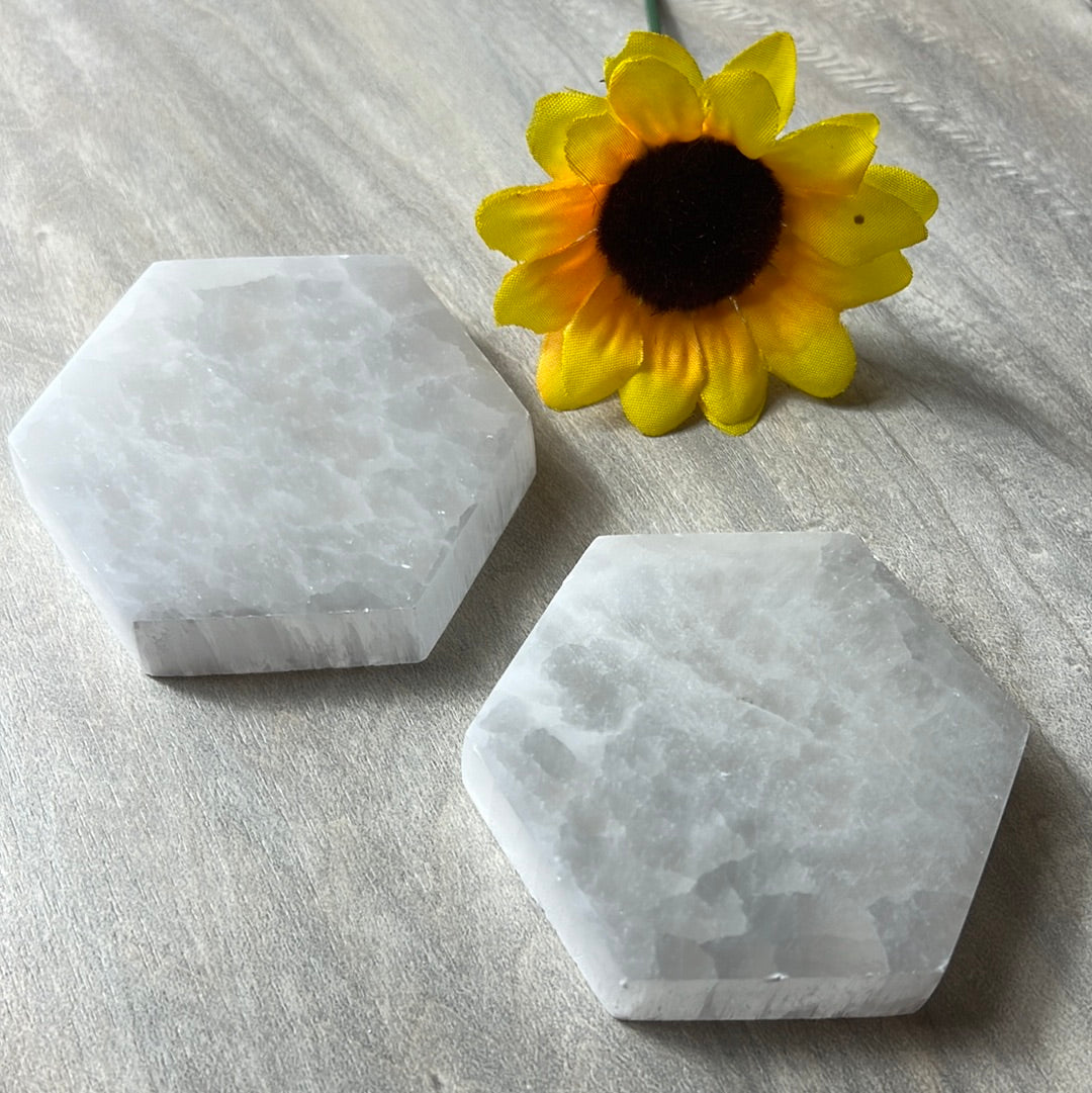 Selenite Hexagon Charging Plate