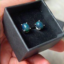 Load image into Gallery viewer, Black Fire Opal Sterling Studs Earrings
