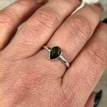 Load image into Gallery viewer, Green Tourmaline Facet 925 Silver Ring - Size L 1/2
