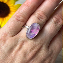 Load image into Gallery viewer, Pink Moonstone 925 Silver Ring -  Size L 1/2
