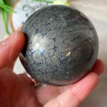 Load image into Gallery viewer, Nipomo - Marcascite in agate Sphere
