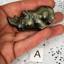 Load image into Gallery viewer, Golden Sheen Obsidian Rhino
