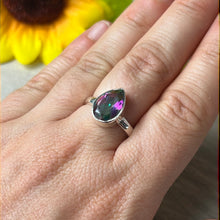 Load image into Gallery viewer, Mystic Fire Topaz Facet 925 Silver Ring -  Size P 1/2
