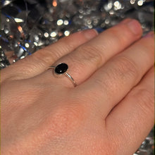 Load image into Gallery viewer, Black Onyx - Dainty 925 Silver Ring - Size J 1/2 - K
