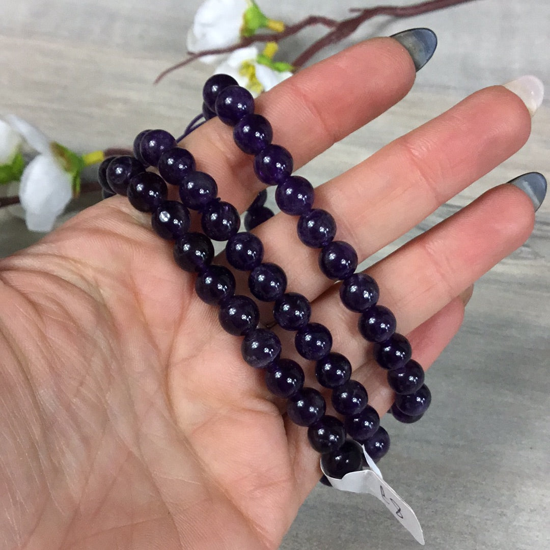 Amethyst 8mm Bead Bracelet