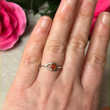 Load image into Gallery viewer, Carnelian Facet Evil Eye 925 Silver Ring - Size L 1/2
