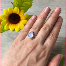 Load image into Gallery viewer, AAA Rainbow Moonstone 925 Silver Ring -  Size L - L 1/2
