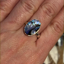 Load image into Gallery viewer, Abalone Shell 925 Silver Ring -  Size S 1/2

